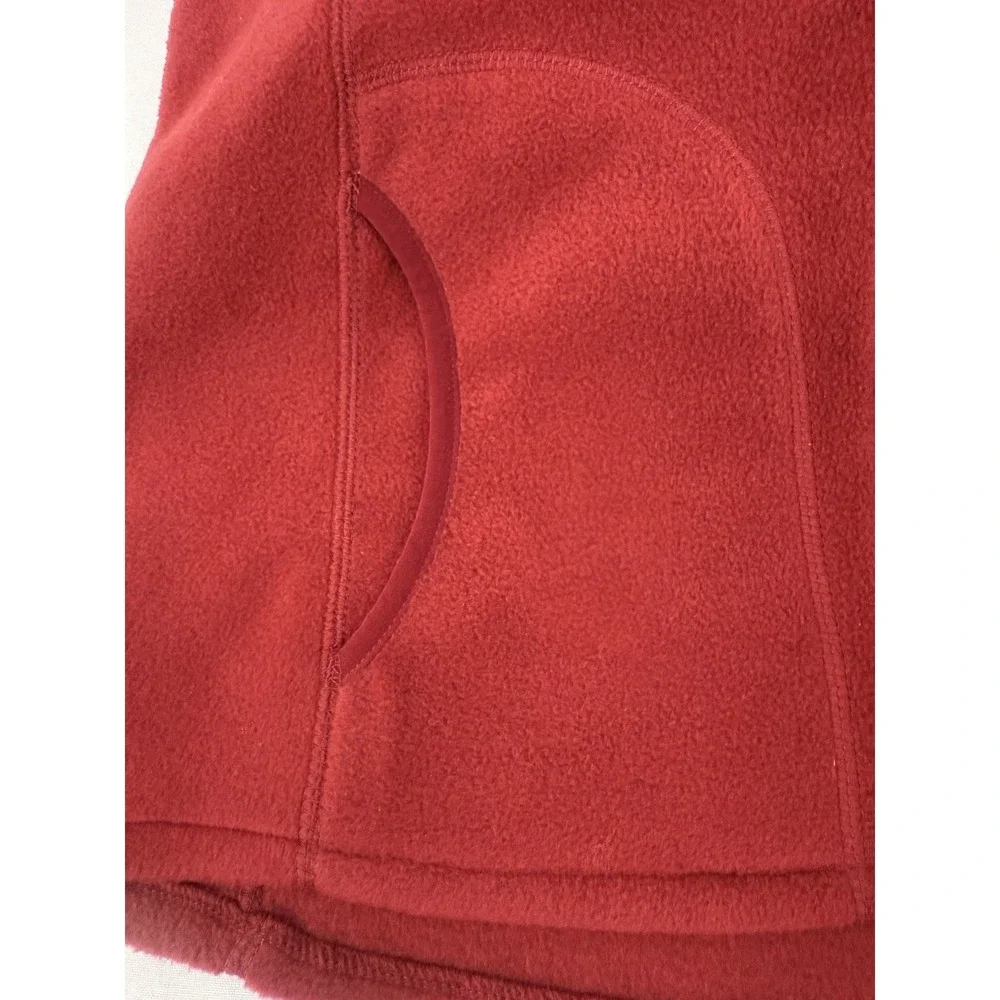 Woolrich Fleece Vest Red Ruby Full Zip Side Pockets‎ Womens Size L